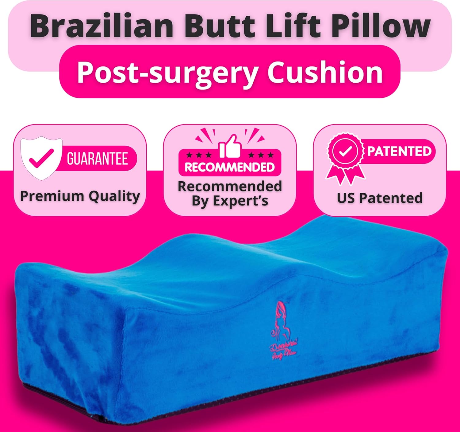 BBL Pillow for Sitting | Post-Surgery Recovery Cushion + Travel Bag
