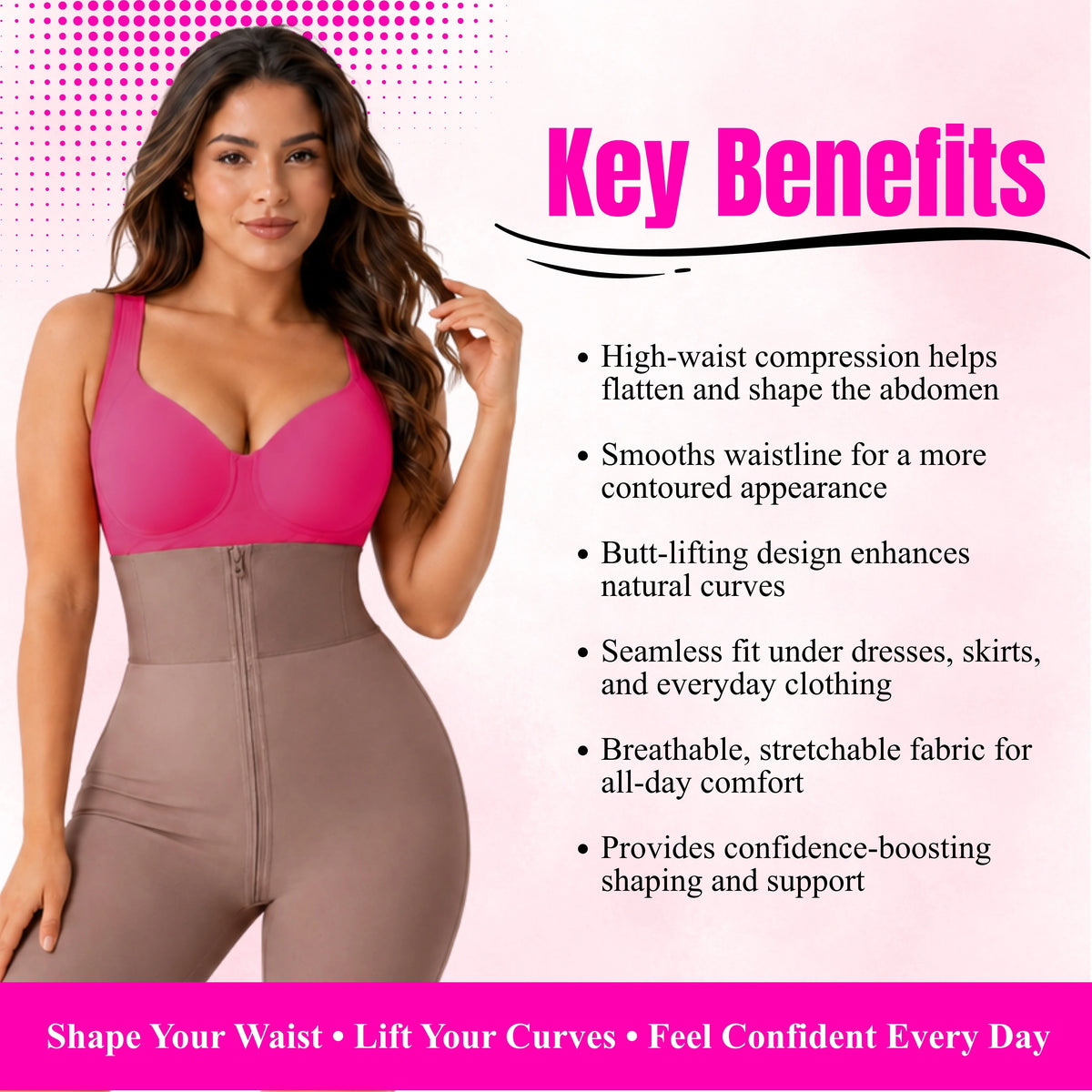 High-Waist Tummy Control Shapewear Shorts | Seamless Zip Up Body Shaper