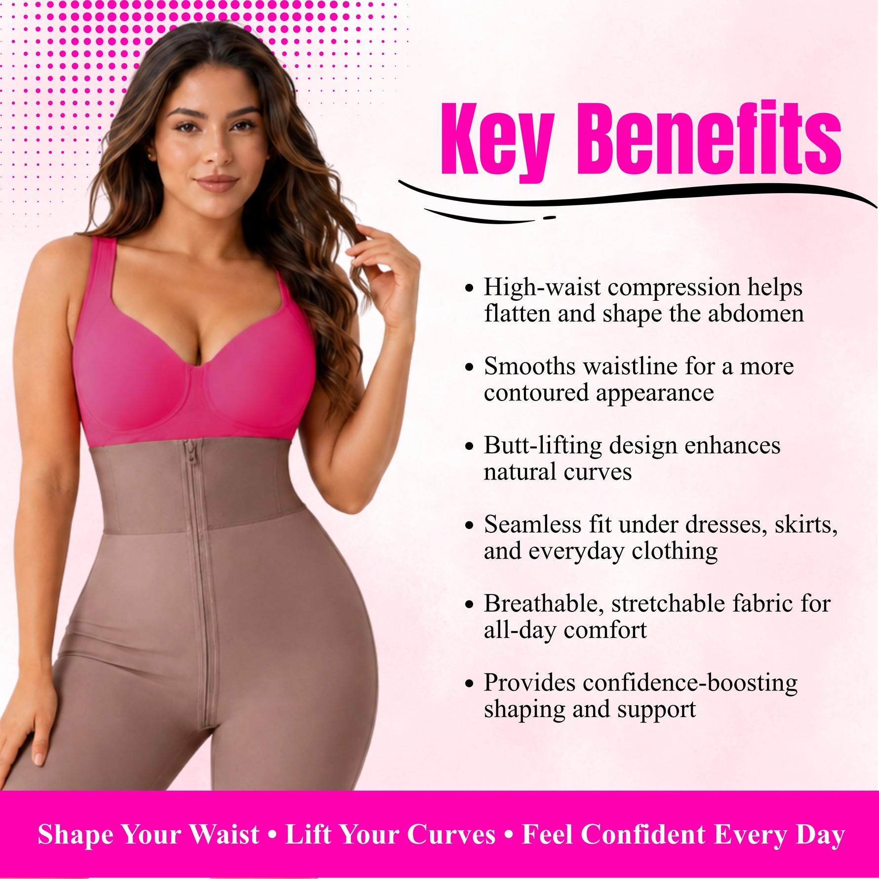 High-Waist Tummy Control Shapewear Shorts | Seamless Zip Up Body Shaper