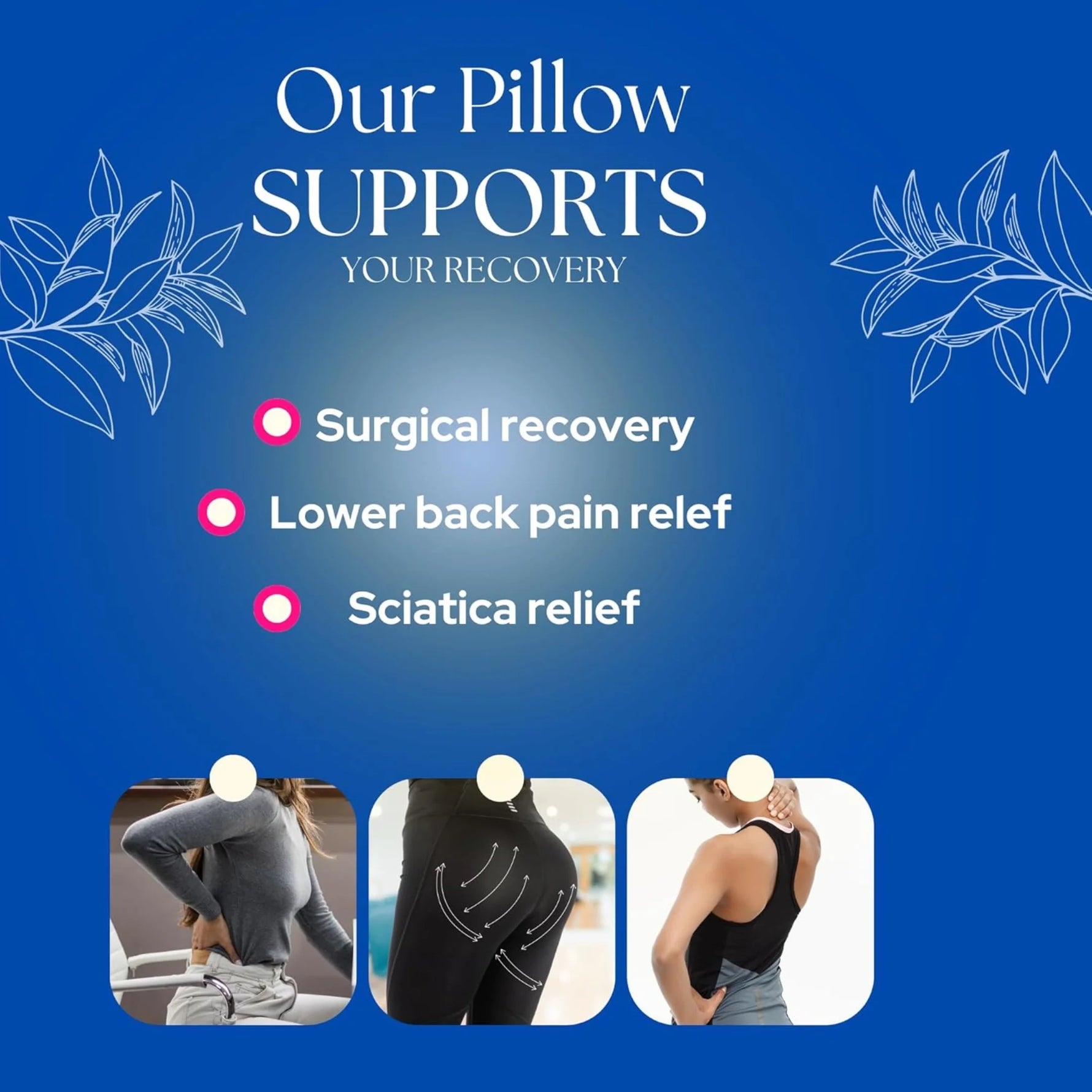 Lumbar Support Pillow for Office Chair, Detachable Back Support for Office Chair Lumbar Pillow, Breathable Lower Back Support Pillow 