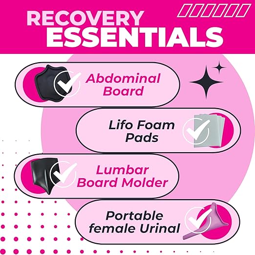 4-Piece Lipo Foam & Compression Kit | Post-Surgery Recovery Bundle with Boards