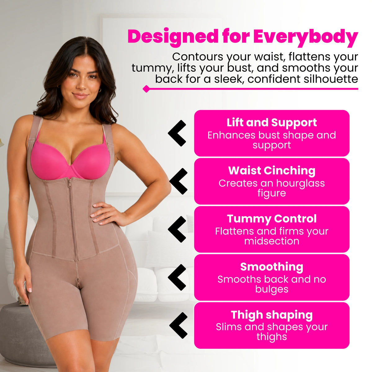 PostSurgeryU-ShapedBustSupportTwoSteelBonesWaistandAbdomenControlShapewear