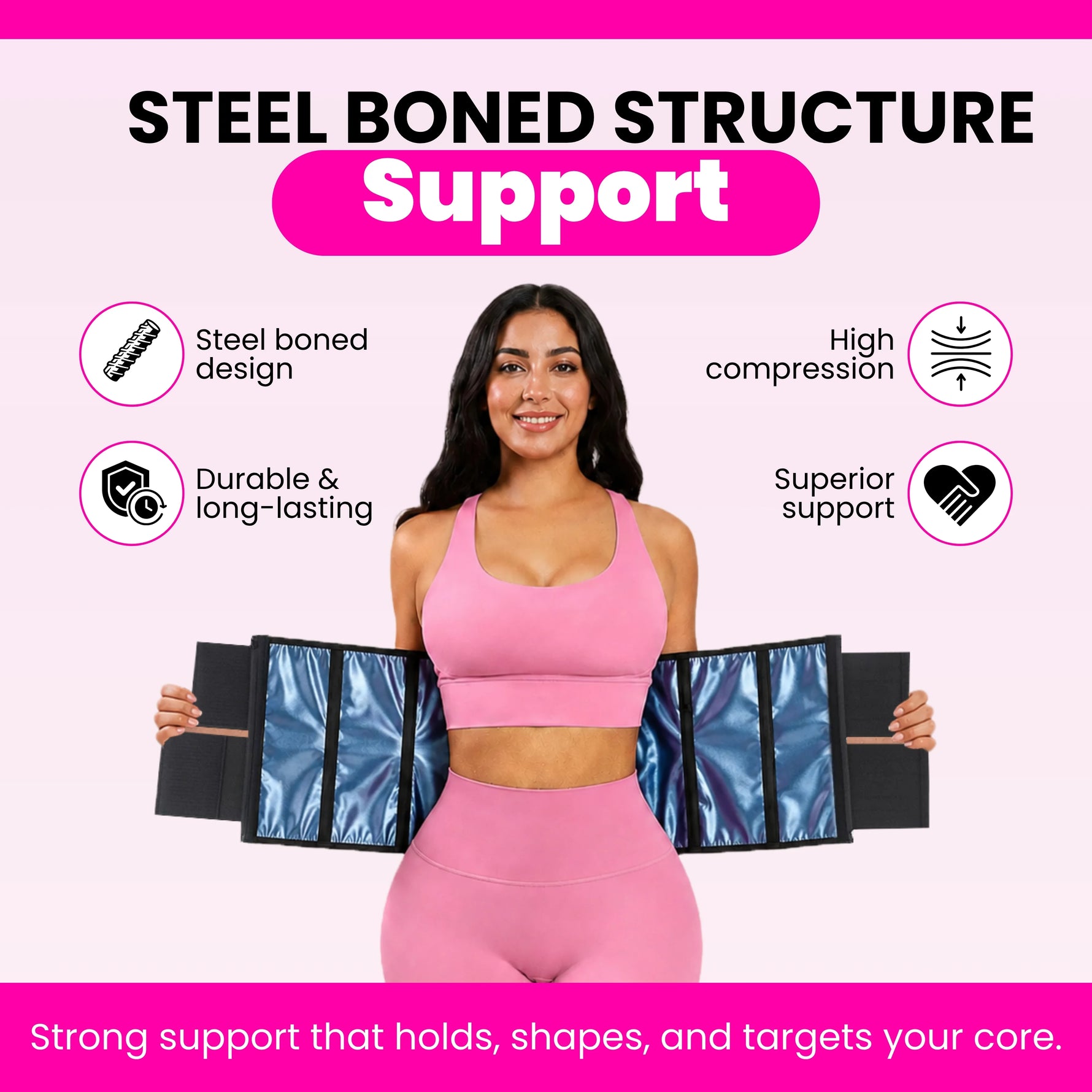 Women's Waist Trainer Sweat Belt | Tummy Control Workout Girdle