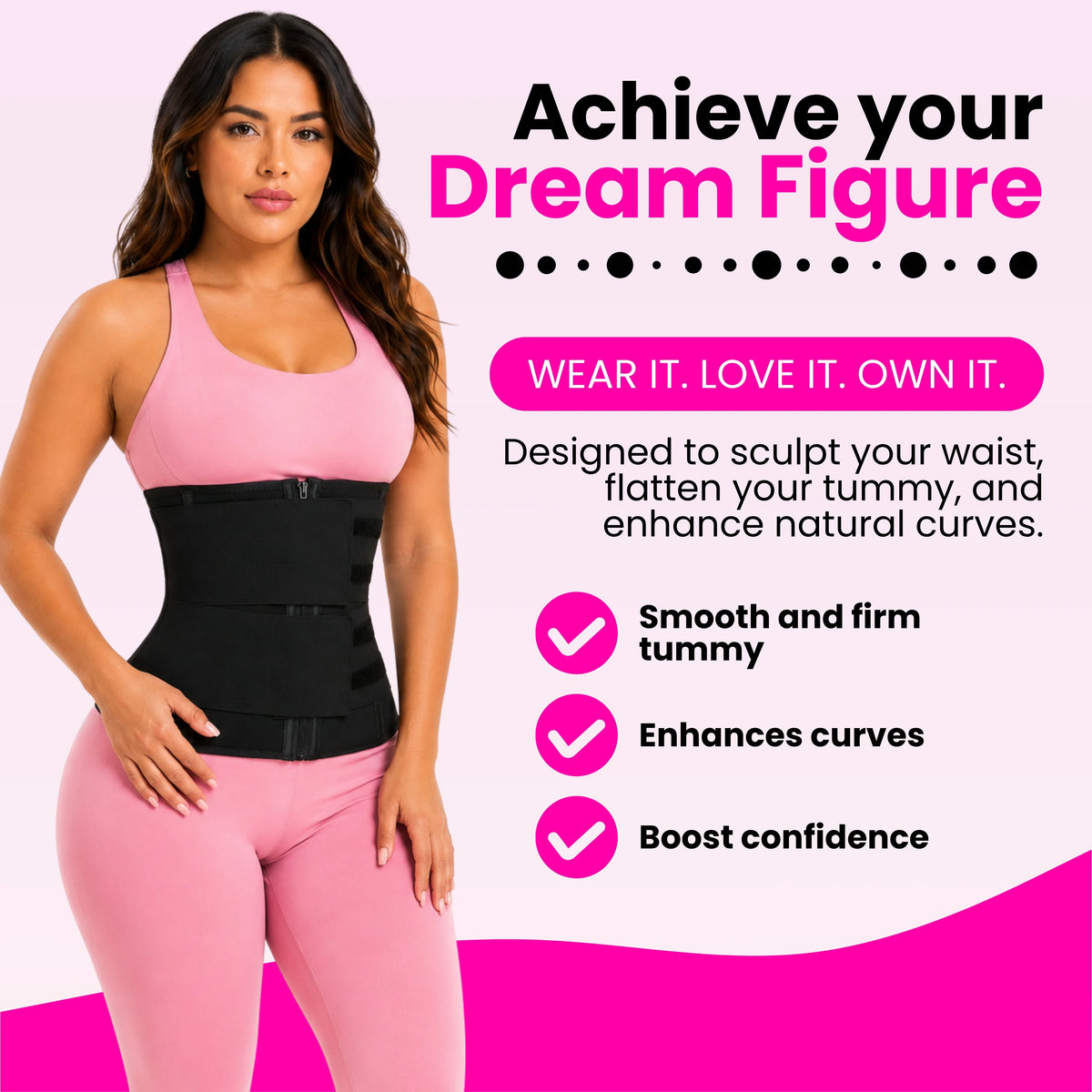 Women's Waist Trainer Sweat Belt | Tummy Control Workout Girdle