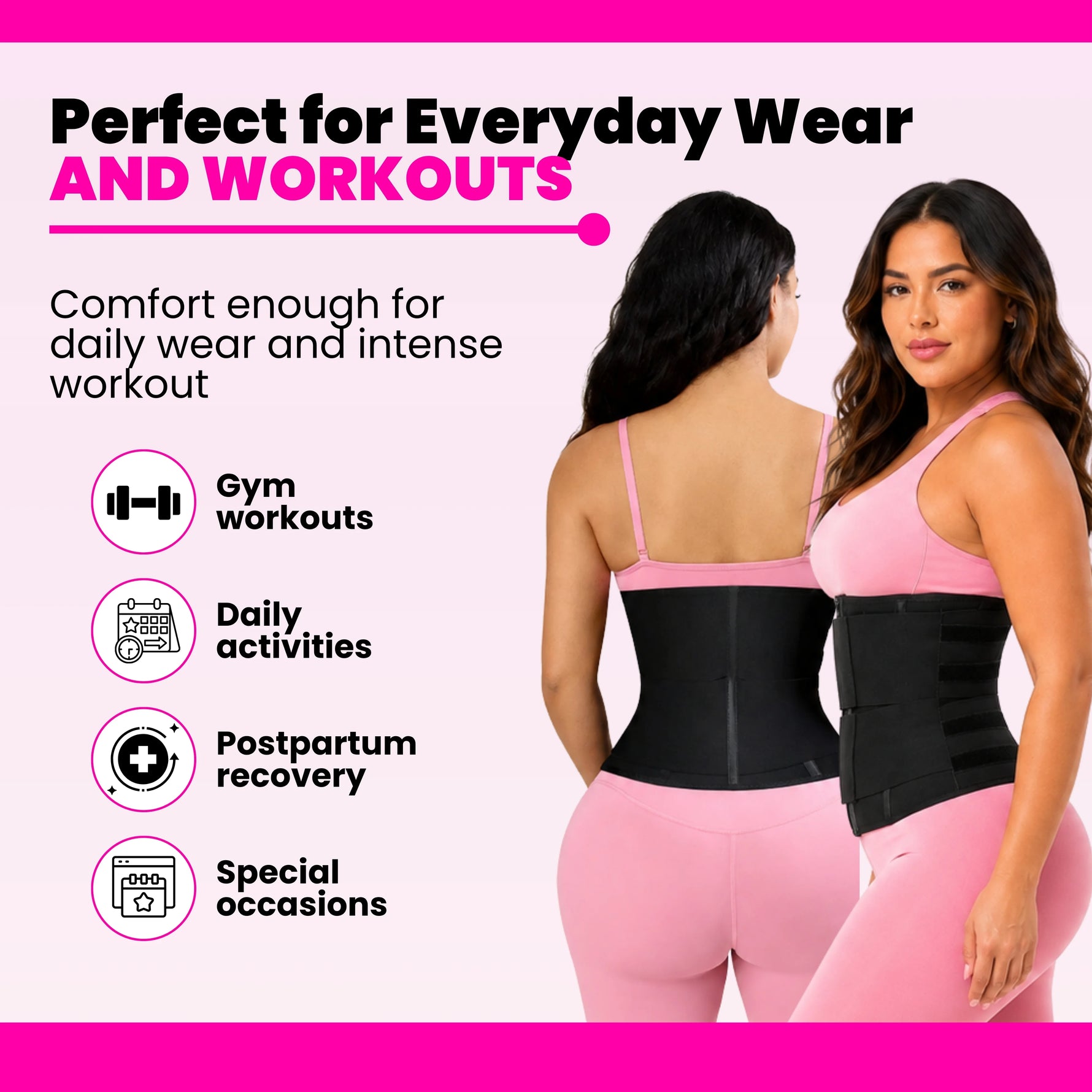 Women's Waist Trainer Sweat Belt | Tummy Control Workout Girdle