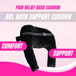 "Pain Relief Back Cushion" hero – product with Comfort & Support callouts