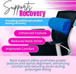 BBL Pillow with Detachable Lumbar Back Support Blue – Full Set Dimensions Post-Surgery Recovery Bundle 
