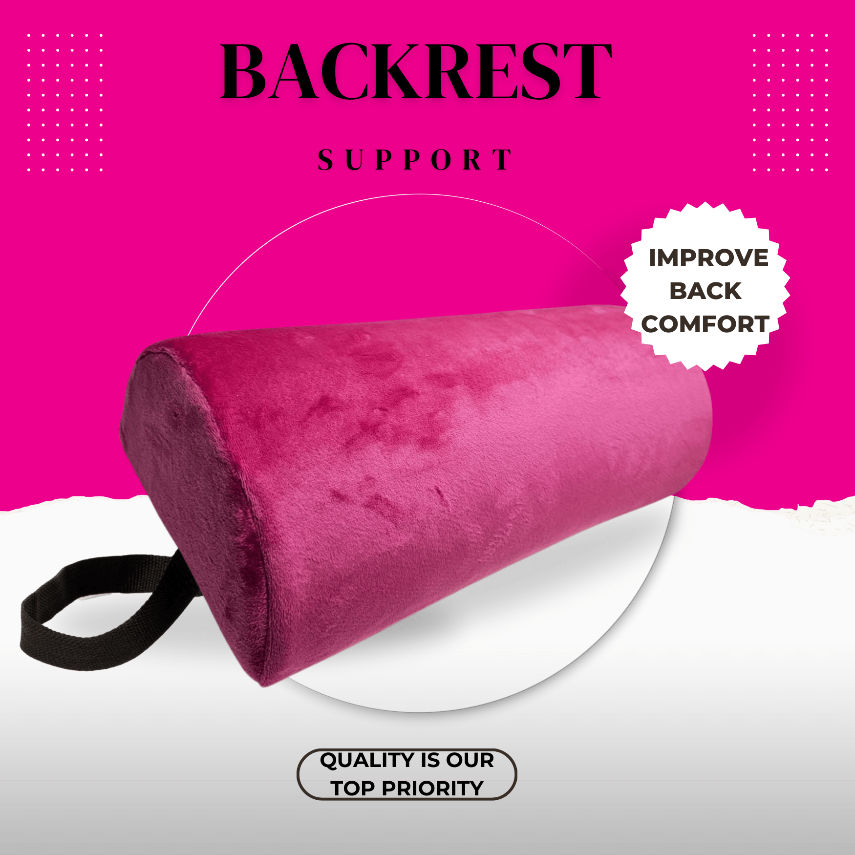 bbl pillow with back support pink - Bombshell Booty Pillow