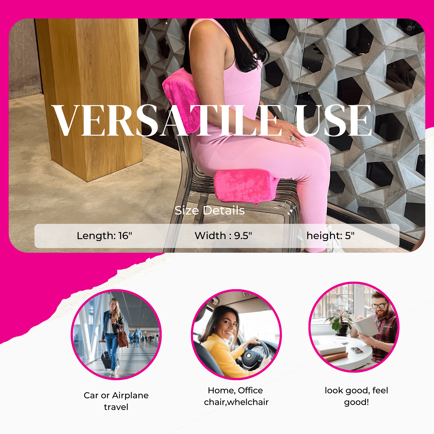 bbl pillow with back support pink - Bombshell Booty Pillow