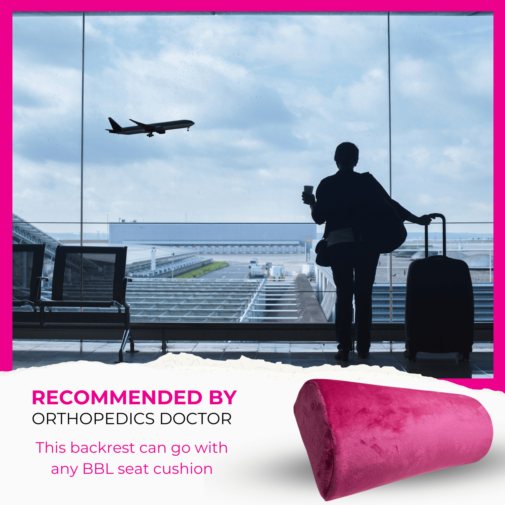 bbl pillow with back support pink - Bombshell Booty Pillow