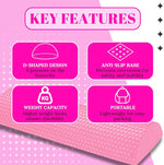 BBL Toilet Seat Riser Pink Features – D-Shaped Anti-Slip Portable High Weight Capacity Post-Surgery 