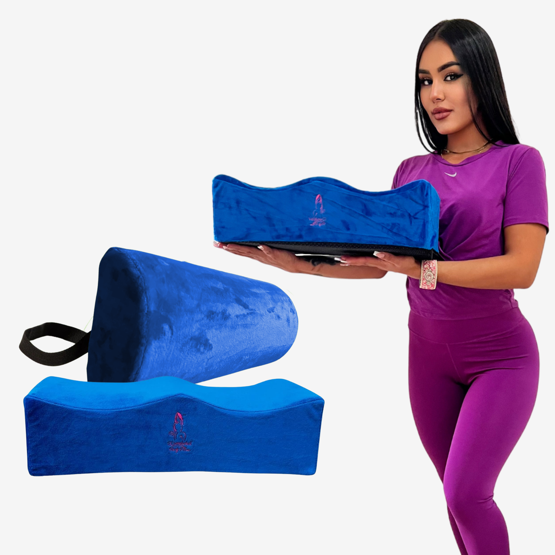 BBL PILLOW WITH BACKREST CUSHION COMBO (Blue) - Bombshell Booty Pillow