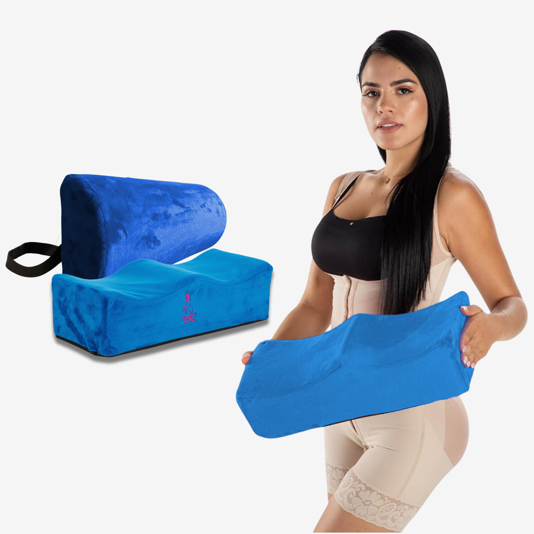 bbl pillow with back support set-blue - Bombshell Booty Pillow