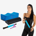 Blue Booty Cushion Pillow, Black Toilet Riser, Blue Massage Roller Package - Bombshell Booty Pillow