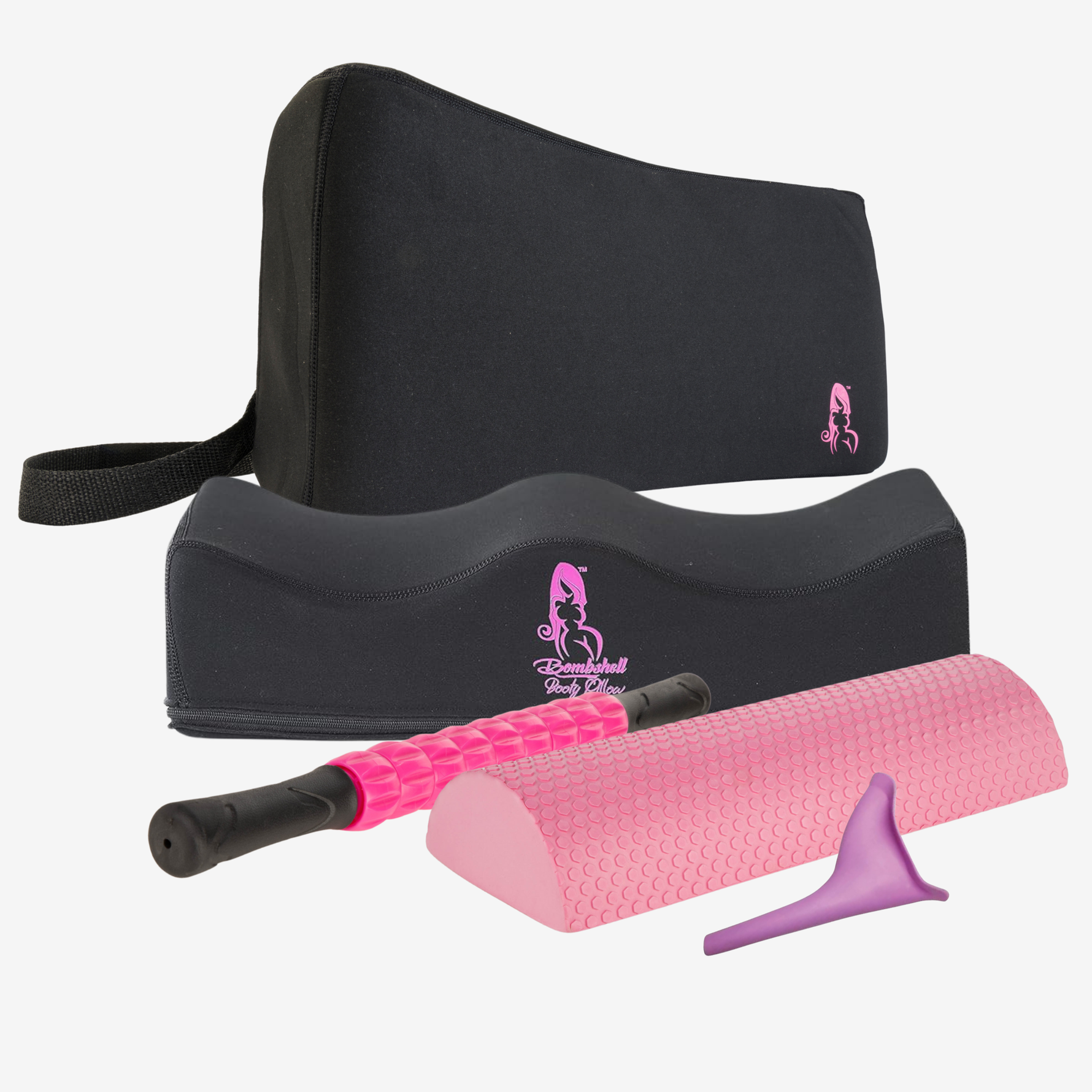 BBL Pillow, Back Rest, Toilet Riser, Massage Roller Combo - Bombshell Booty Pillow