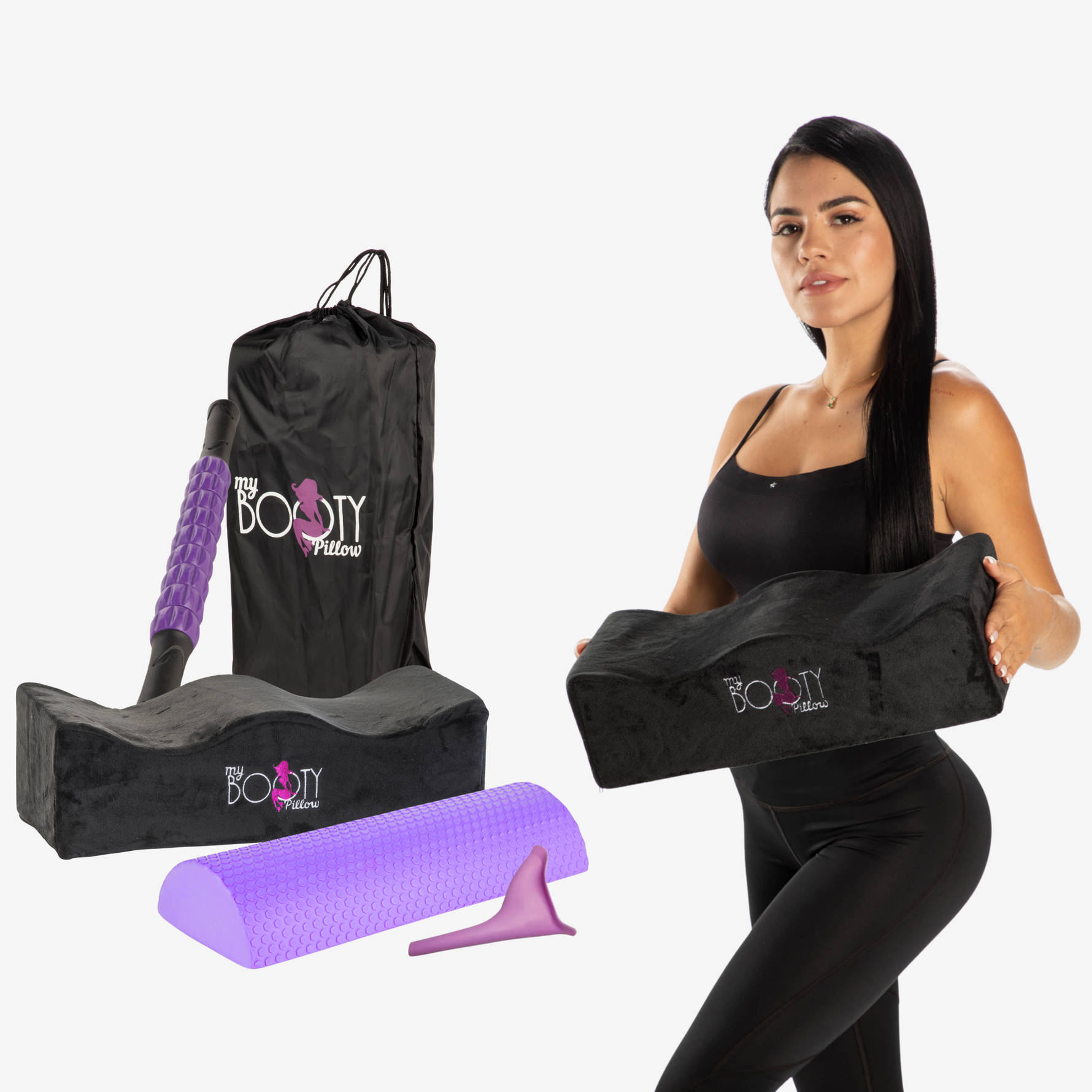 My Booty Cushion BBL Pillow, Purple Toilet Riser, Massage Roller combo - Bombshell Booty Pillow