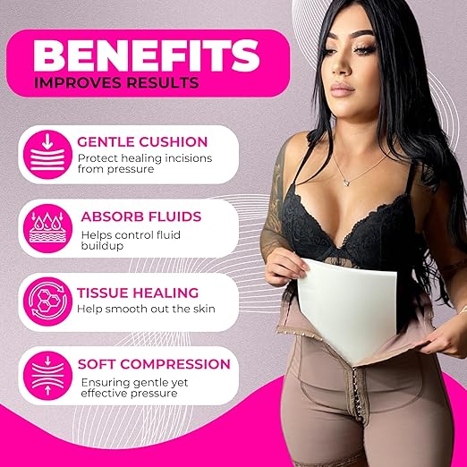 Lipo Foam Pads 3-Pack | Post-Surgery Compression Boards 8x11 inch - Bombshell Booty Pillow