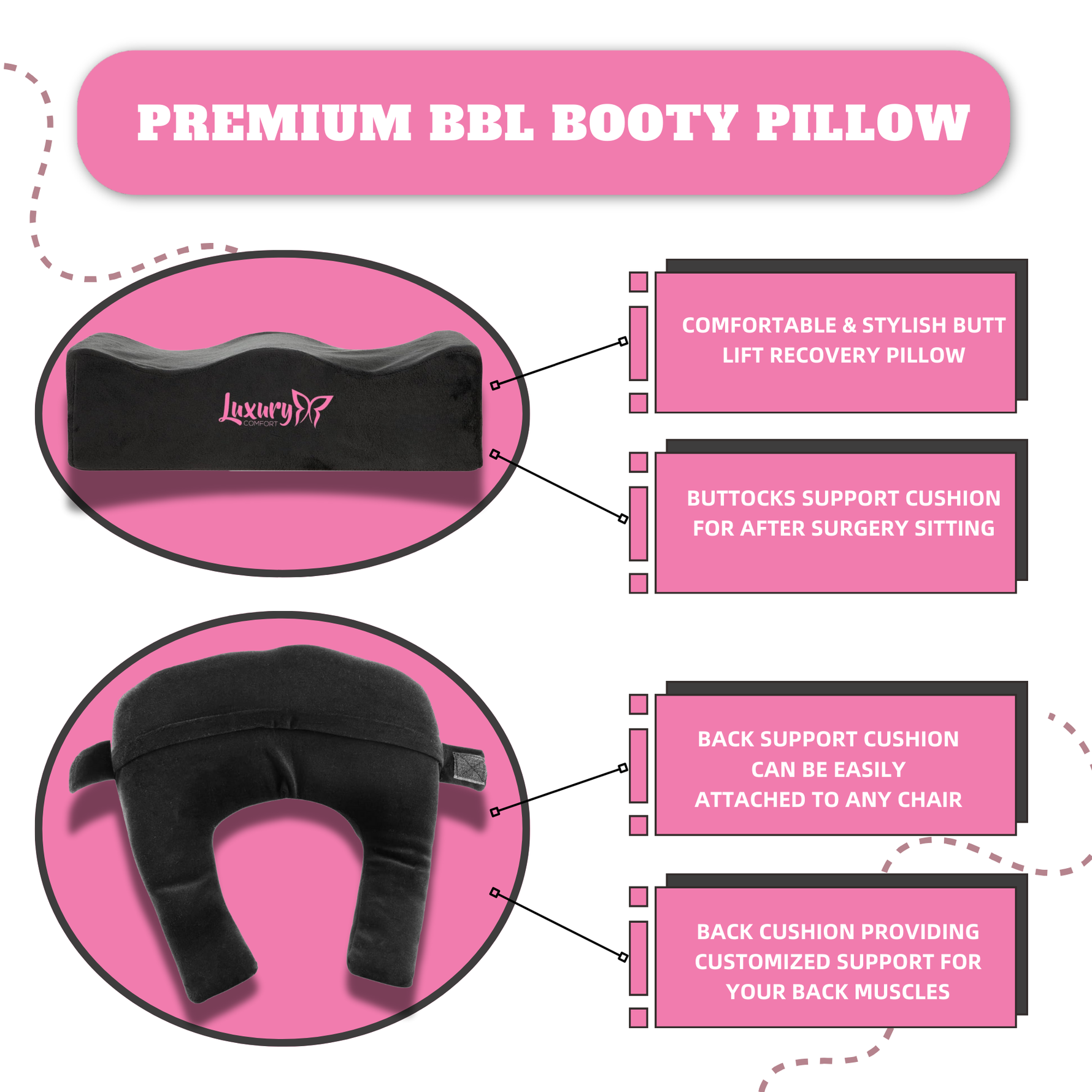 BBL pillow With Back Support: Sale For Brazilian Buttock Pillow - Bombshell Booty Pillow