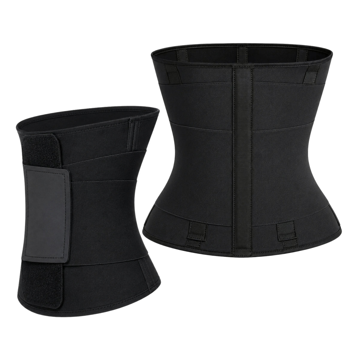 Sauna waist trainer sweat belt showing hourglass silhouette – side view