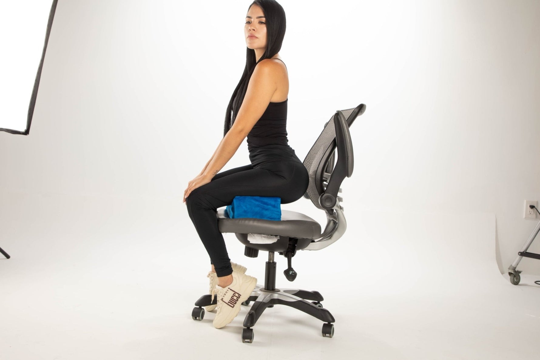 Blue Booty Cushion Pillow, Black Toilet Riser, Blue Massage Roller Package - Bombshell Booty Pillow