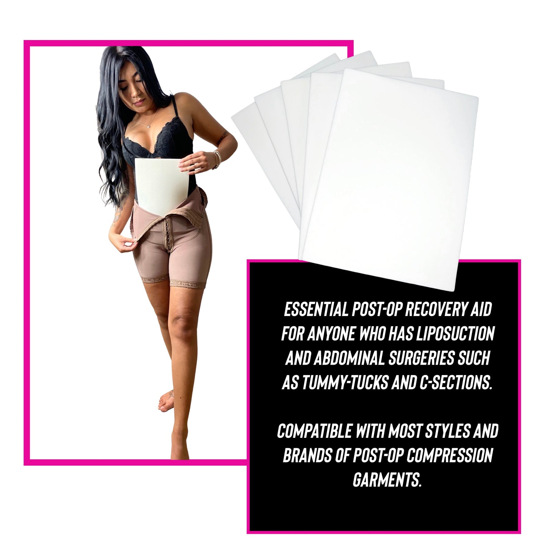 Lipo Foam 5 PACK Liposuction Tummy - tuck C - Section Post - Op Recovery - Bombshell Booty Pillow