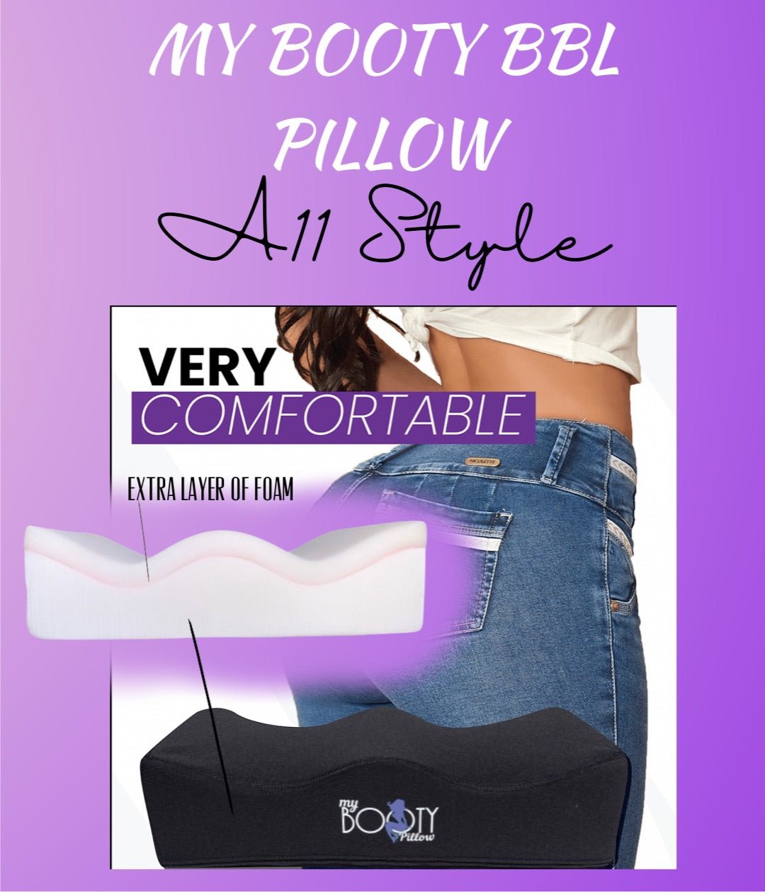 My Booty Pillow BBL Post - Op Pillow Recovery Package, A11 Brazilian Butt Lift Booty Products - Bombshell Booty Pillow
