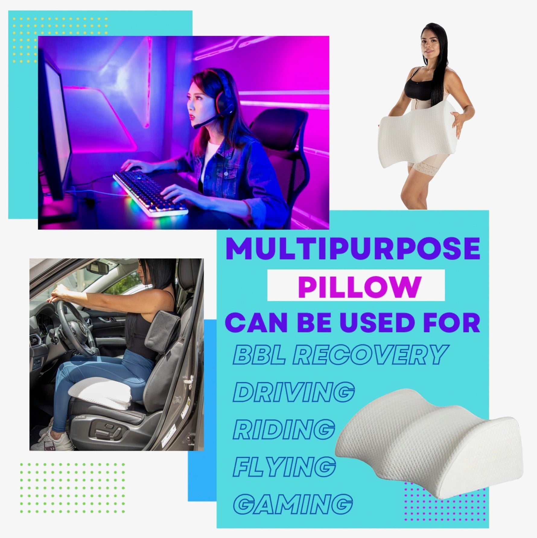 XXL Multipurpose pillow for Car, Driving, Riding, Sitting - Bombshell Booty Pillow