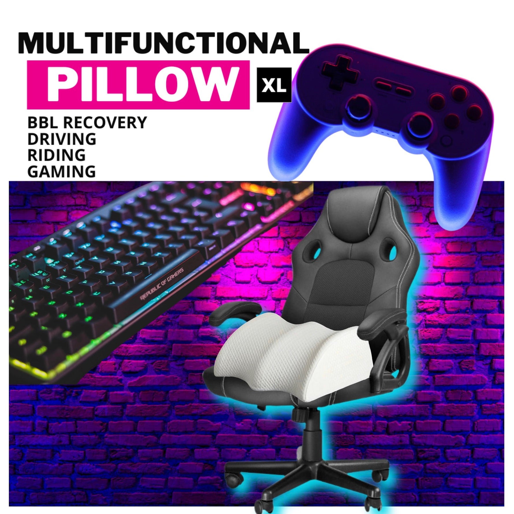 XXL Multipurpose pillow for Car, Driving, Riding, Sitting - Bombshell Booty Pillow